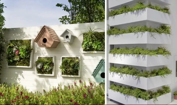 10. Jardín vertical con materiales reciclados