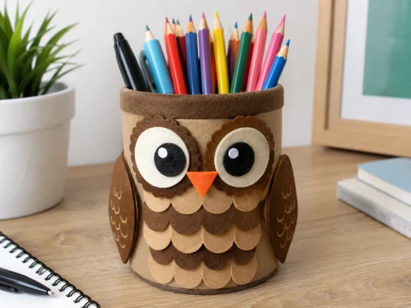 3. Portalápices con latas reutilizadas